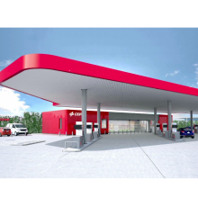 Prefabrante nuevo estilo Estructura de acero de acero Estación gasolina MARCO DE ESPACIO DE ACERO
